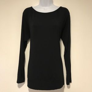 Black Long-Sleeved Top with Cutouts - Size L